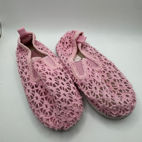 Girls Toddler Size 7 Pink Lace Sneakers - Picture 1 of 5
